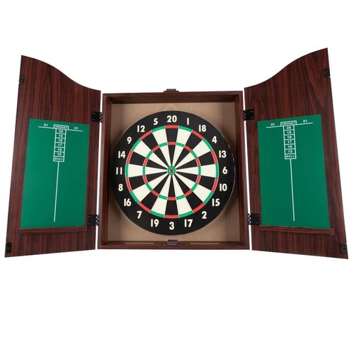 Dart board cabinet set walnut - board,